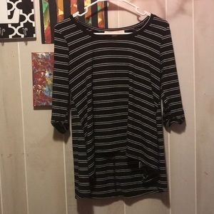 Black and white striped top